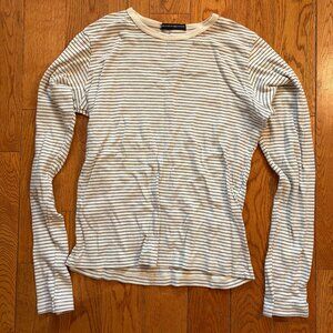 EUC Brandy Melville Tori Striped Top Long Sleeves Shirt Blue/White